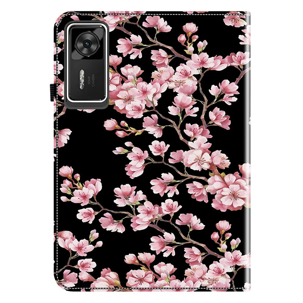 For Lenovo Legion Y700 Gen 4 Leather Case Pattern Printed Stand Tablet Cover with Card Slots - Plum Blossom - Image 5