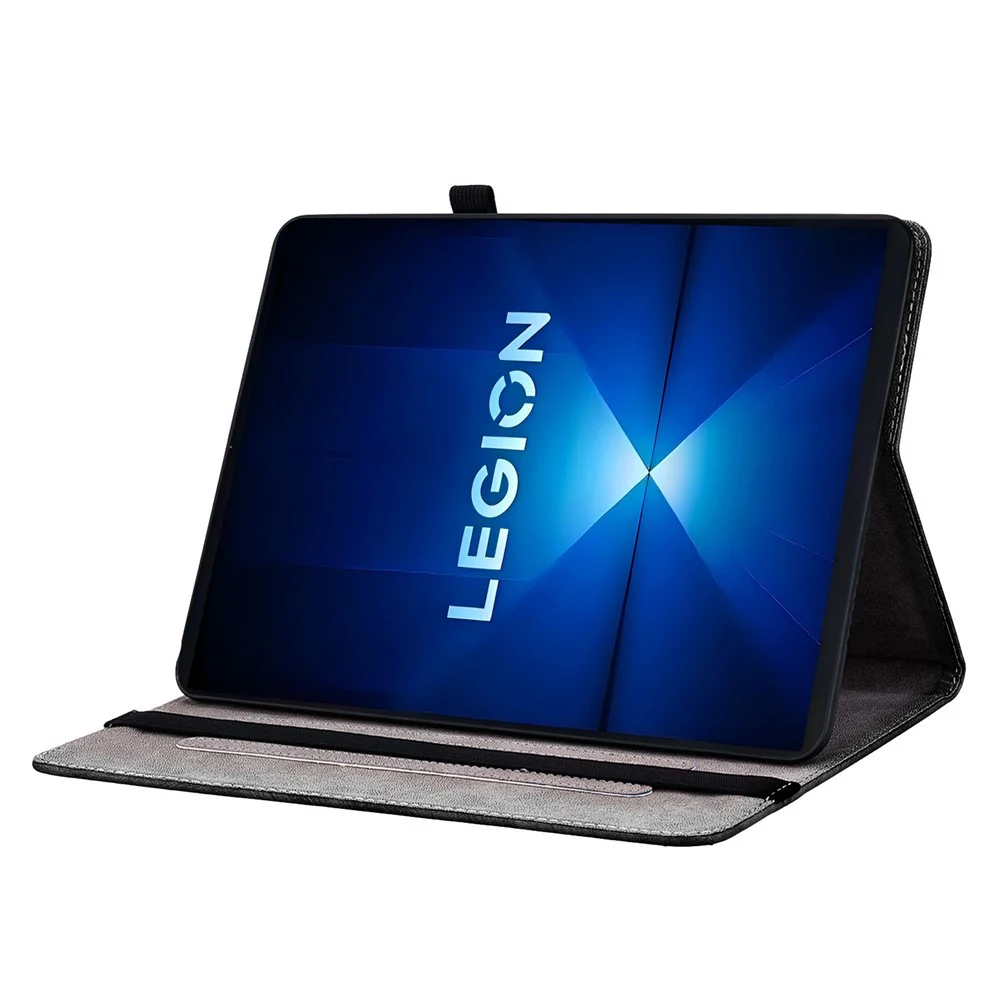 For Lenovo Legion Y700 Gen 4 Leather Case Pattern Printed Stand Tablet Cover with Card Slots - Purple Peony - Image 3