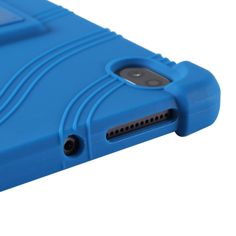 For Lenovo Legion Y700 Kickstand Soft Silicone Case Anti-Scratch Anti-Collision Tablet Cover - Dark Blue - Image 3