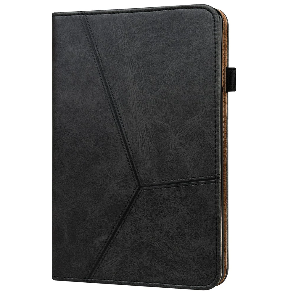 For Lenovo Legion Y700 Line Imprinted Adjustable Stand PU Leather Auto Wake/Sleep Drop-proof Tablet Case with Card Slots - Black - Image 4