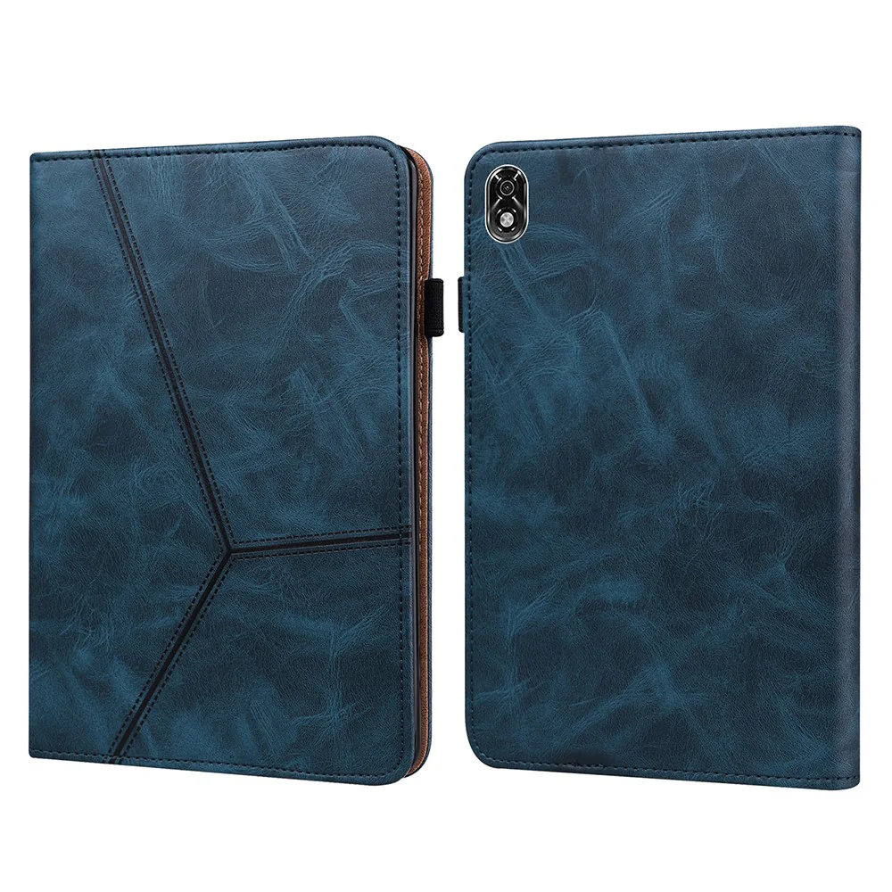 For Lenovo Legion Y700 Line Imprinted Adjustable Stand PU Leather Auto Wake/Sleep Drop-proof Tablet Case with Card Slots - Blue - Image 5