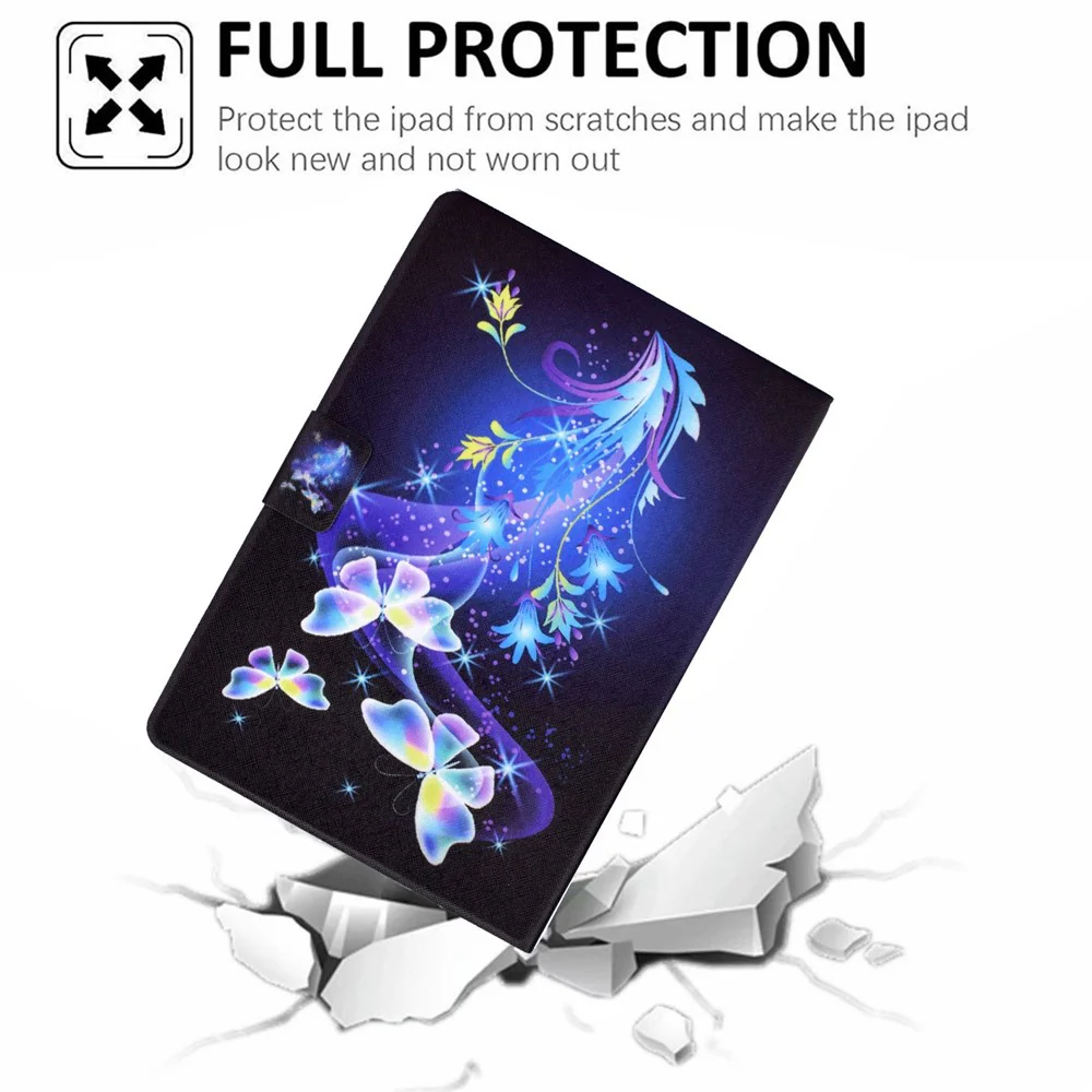 For Lenovo Legion Y700 Pattern Printing Leather Shock Proof Tablet Case Protective Cover - Flower and Butterfly - Image 7