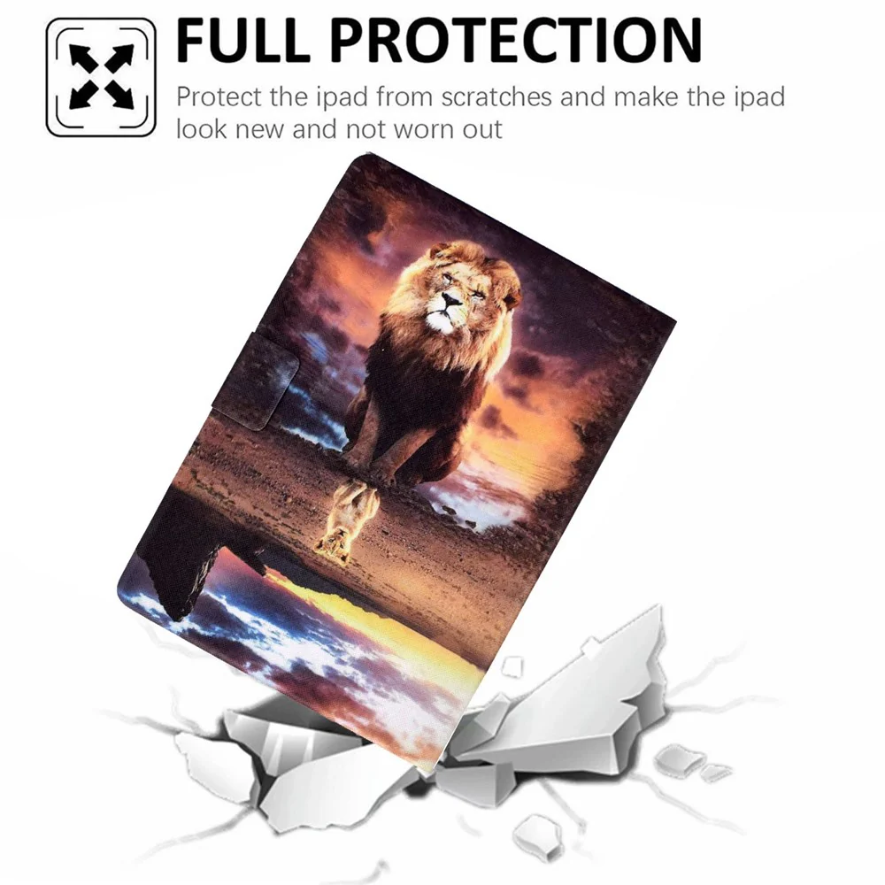 For Lenovo Legion Y700 Pattern Printing Leather Shock Proof Tablet Case Protective Cover - Lion - Image 7