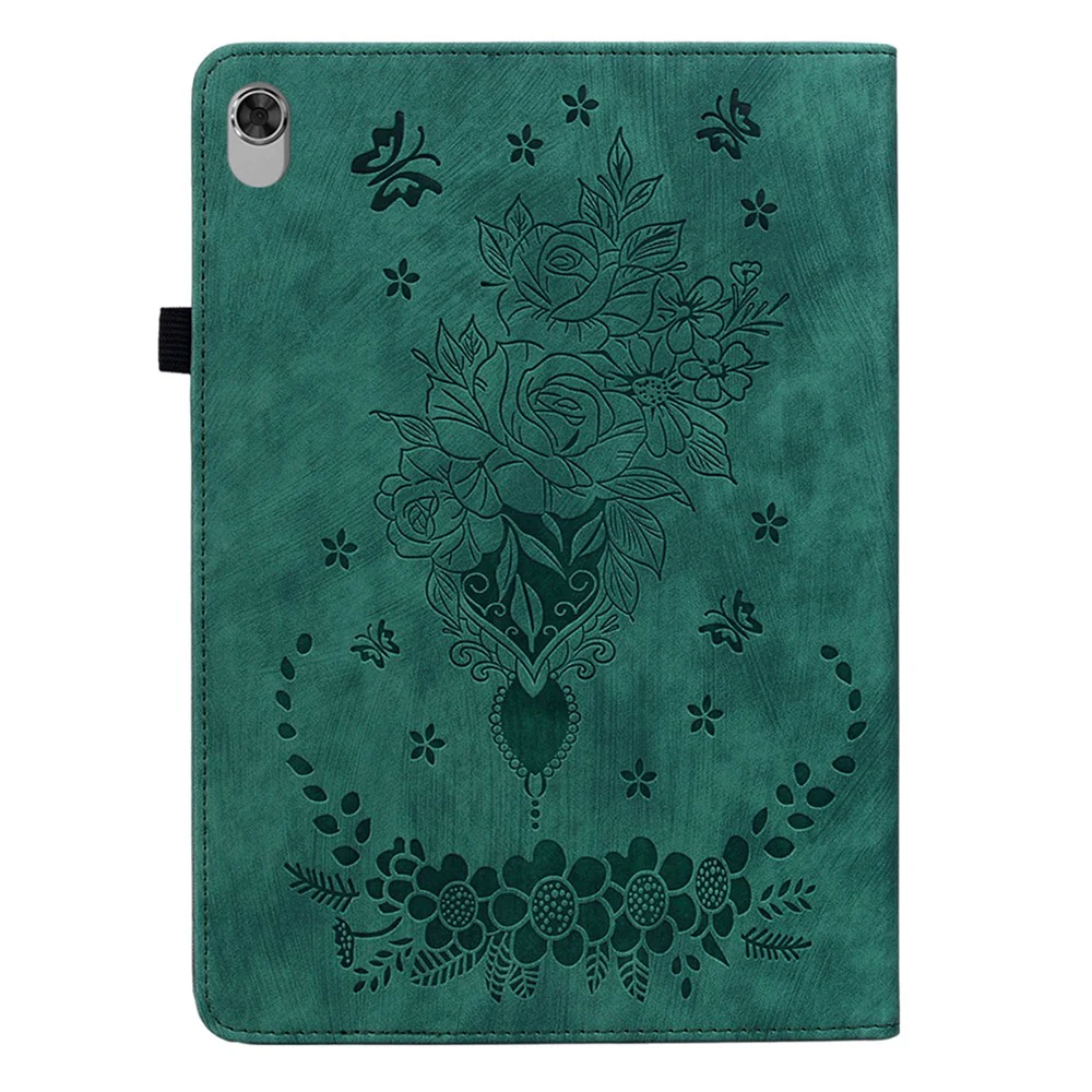 For Lenovo M10 Plus 10.3" TB-X606F / TB-X606X Shockproof Shell Imprinted Stand Cover PU Leather Case - Green - Image 8