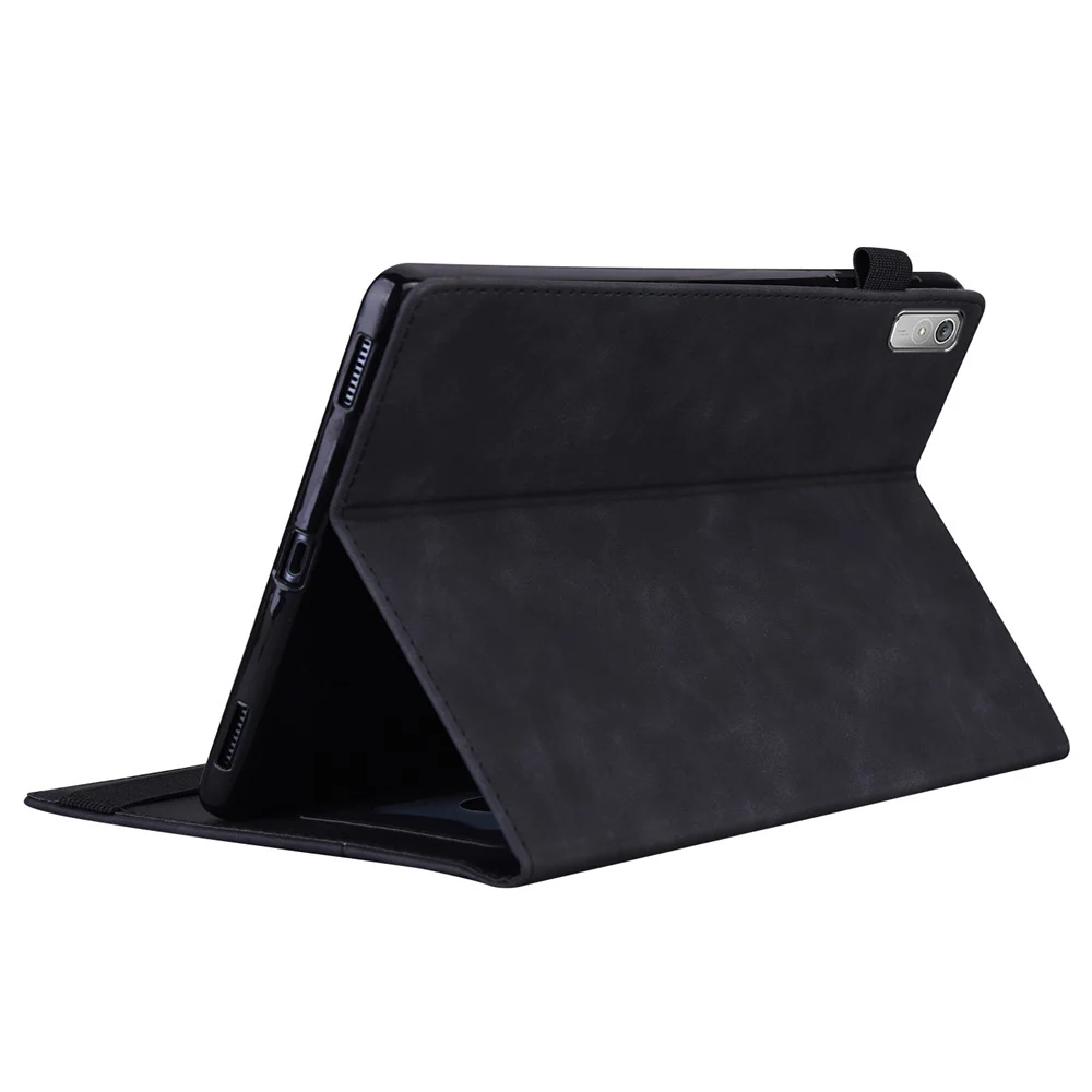 For Lenovo Pad Plus 2023 11.5-inch Business Folio Stand Wallet Case Drop-proof PU Leather Tablet Cover with Elastic Band and Pencil Holder - Black - Image 4