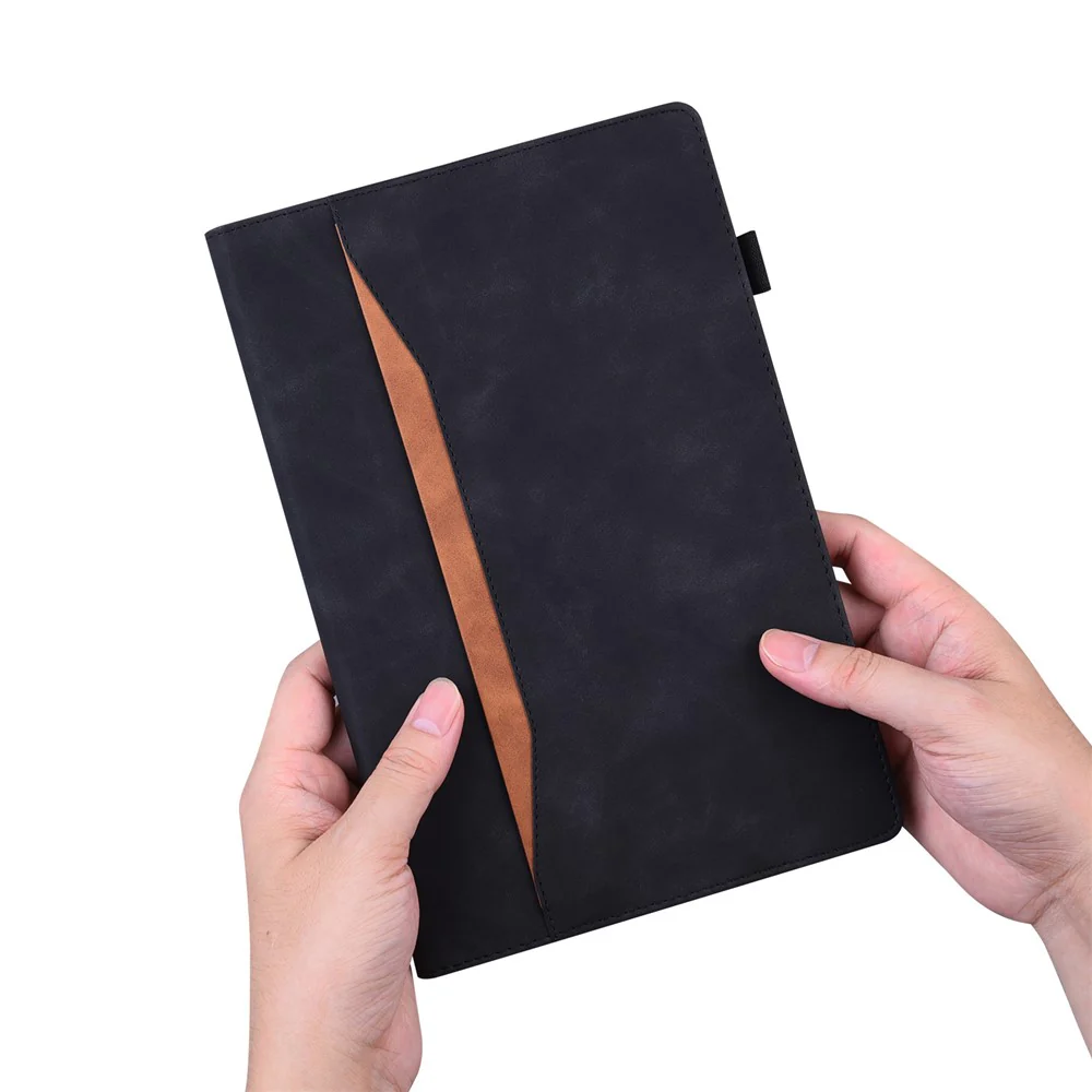 For Lenovo Pad Plus 2023 11.5-inch Business Folio Stand Wallet Case Drop-proof PU Leather Tablet Cover with Elastic Band and Pencil Holder - Black - Image 6