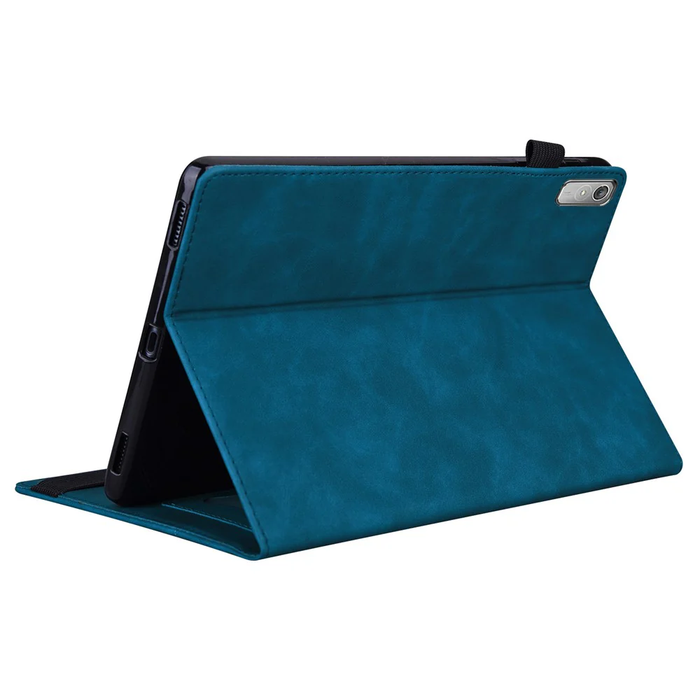 For Lenovo Pad Plus 2023 11.5-inch Business Folio Stand Wallet Case Drop-proof PU Leather Tablet Cover with Elastic Band and Pencil Holder - Blue - Image 4