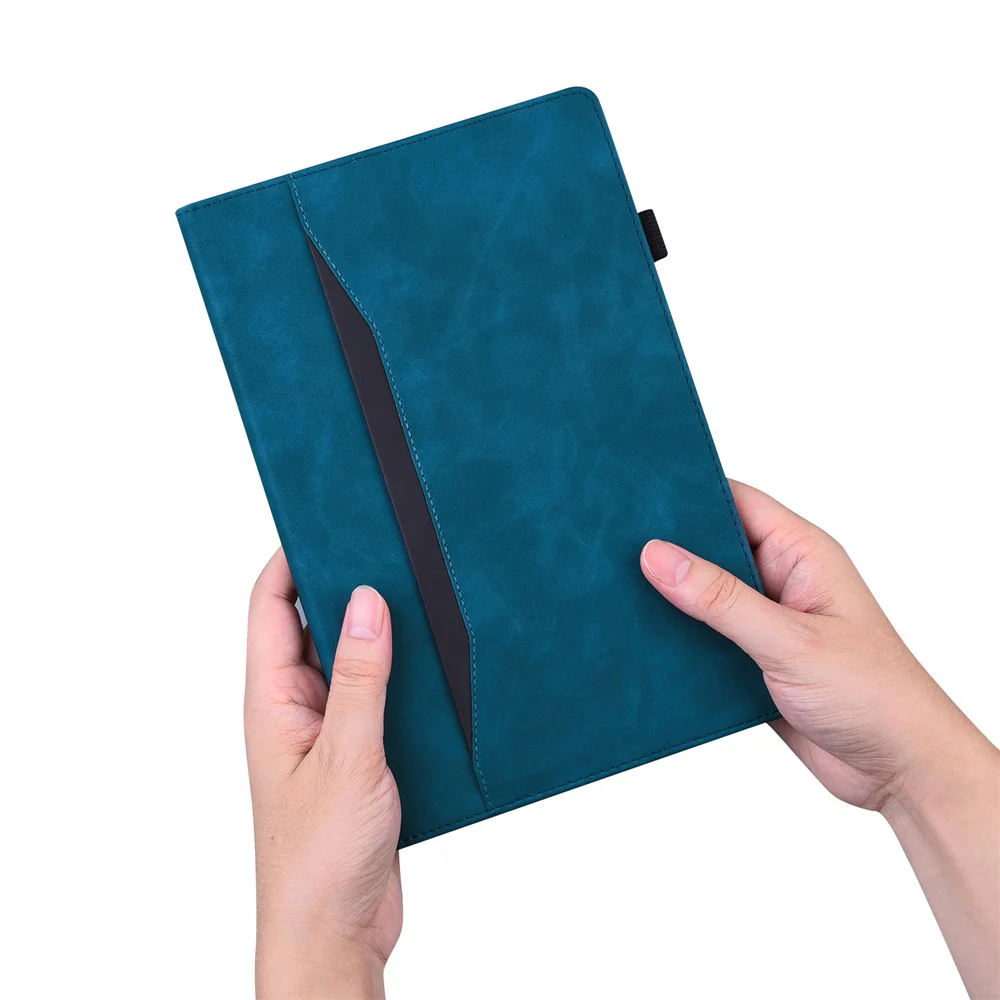 For Lenovo Pad Plus 2023 11.5-inch Business Folio Stand Wallet Case Drop-proof PU Leather Tablet Cover with Elastic Band and Pencil Holder - Blue - Image 6
