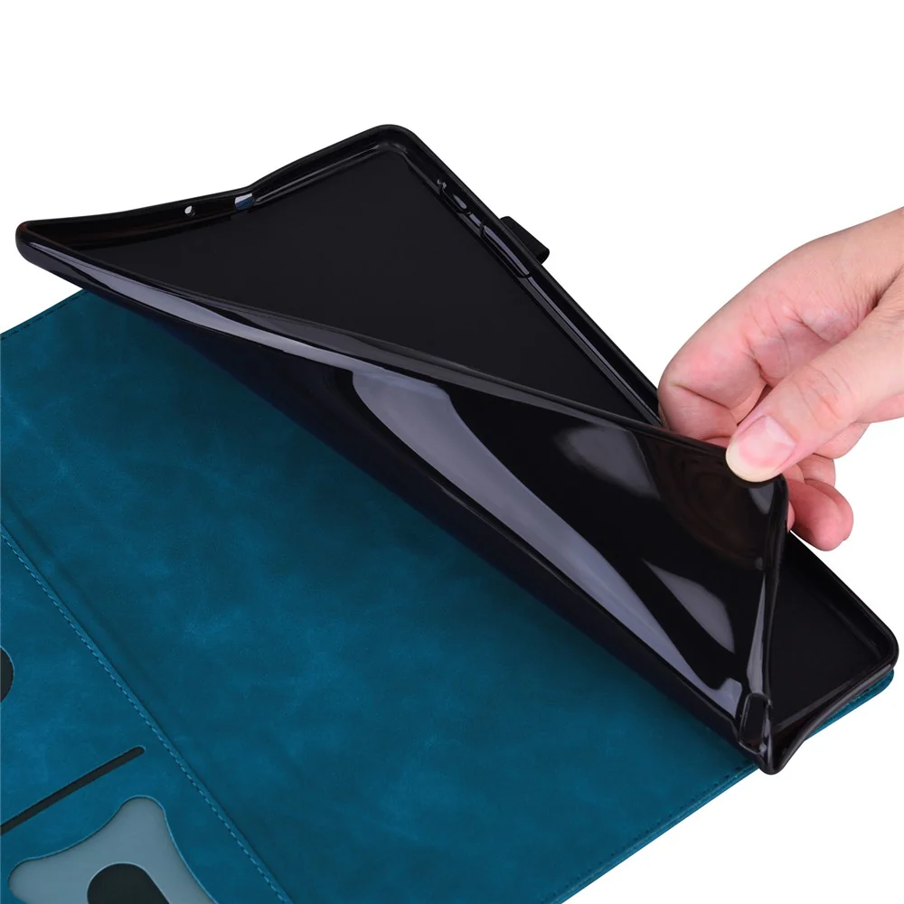 For Lenovo Pad Plus 2023 11.5-inch Business Folio Stand Wallet Case Drop-proof PU Leather Tablet Cover with Elastic Band and Pencil Holder - Blue - Image 7