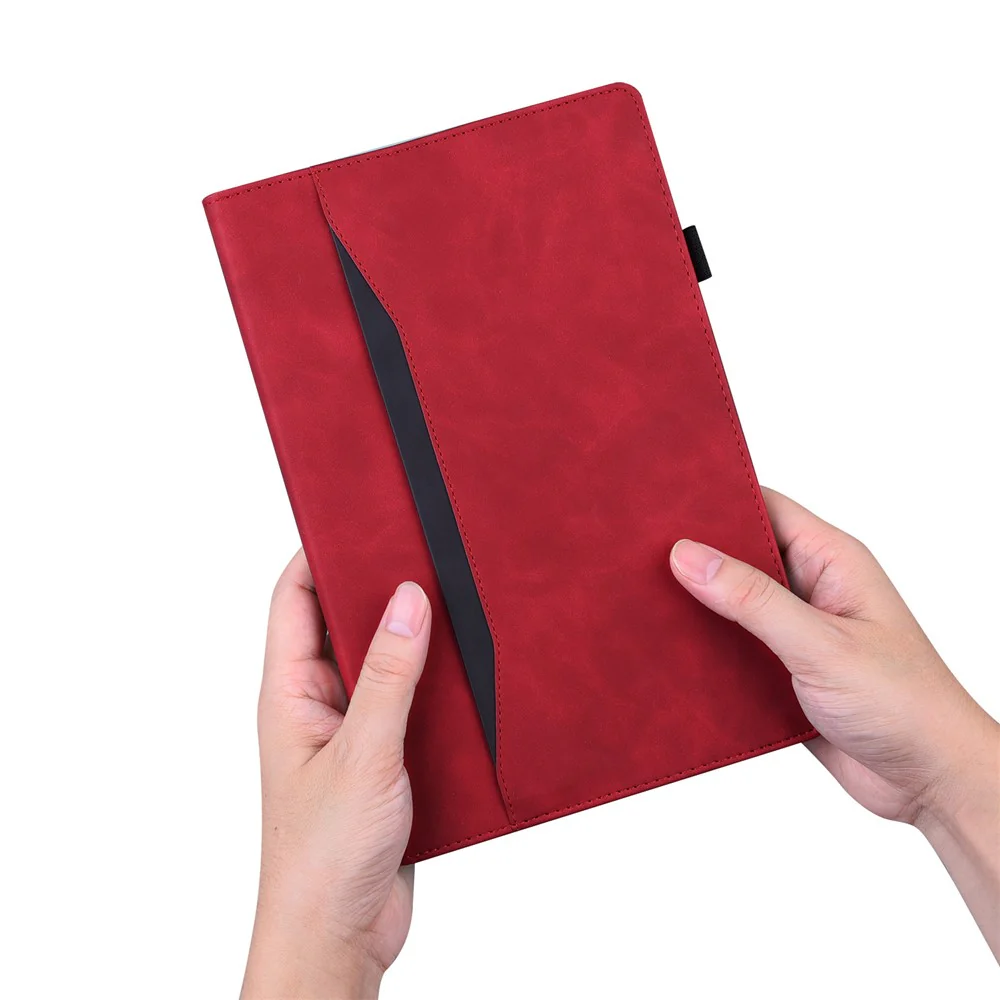 For Lenovo Pad Plus 2023 11.5-inch Business Folio Stand Wallet Case Drop-proof PU Leather Tablet Cover with Elastic Band and Pencil Holder - Red - Image 6