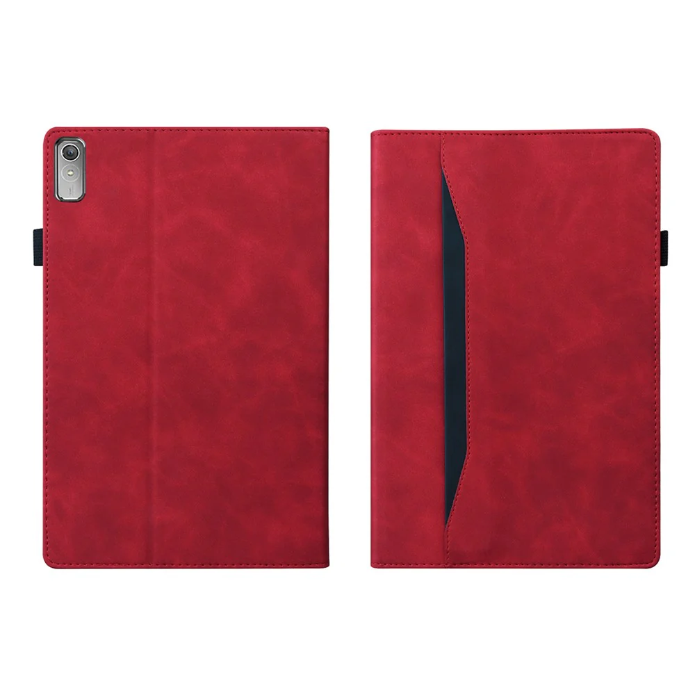 For Lenovo Pad Plus 2023 11.5-inch Business Folio Stand Wallet Case Drop-proof PU Leather Tablet Cover with Elastic Band and Pencil Holder - Red - Image 8