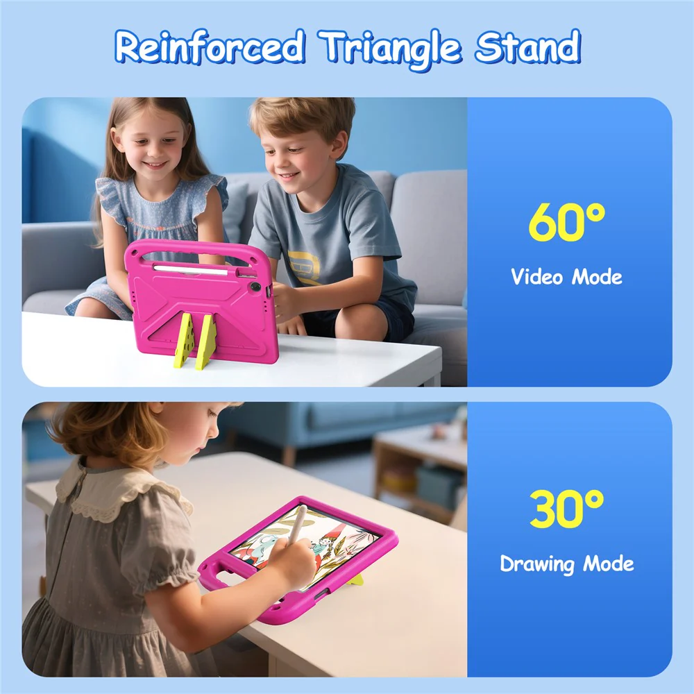 For Lenovo Tab 10.1 (2025) / Lenovo Tab K10 (2nd Gen) Tablet Case with Kickstand DUX DUCIS Puff Series EVA Kids Shockproof Cover - Pink - Image 7