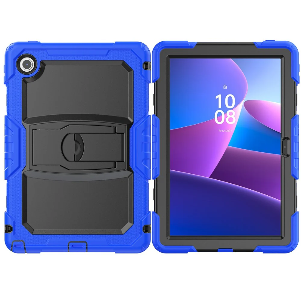 For Lenovo Tab 10.1 (2025) TB-311XU  /  Tab TB311FU Case Kickstand PC + Silicone Shockproof Tablet Cover - Dark Blue - Image 8