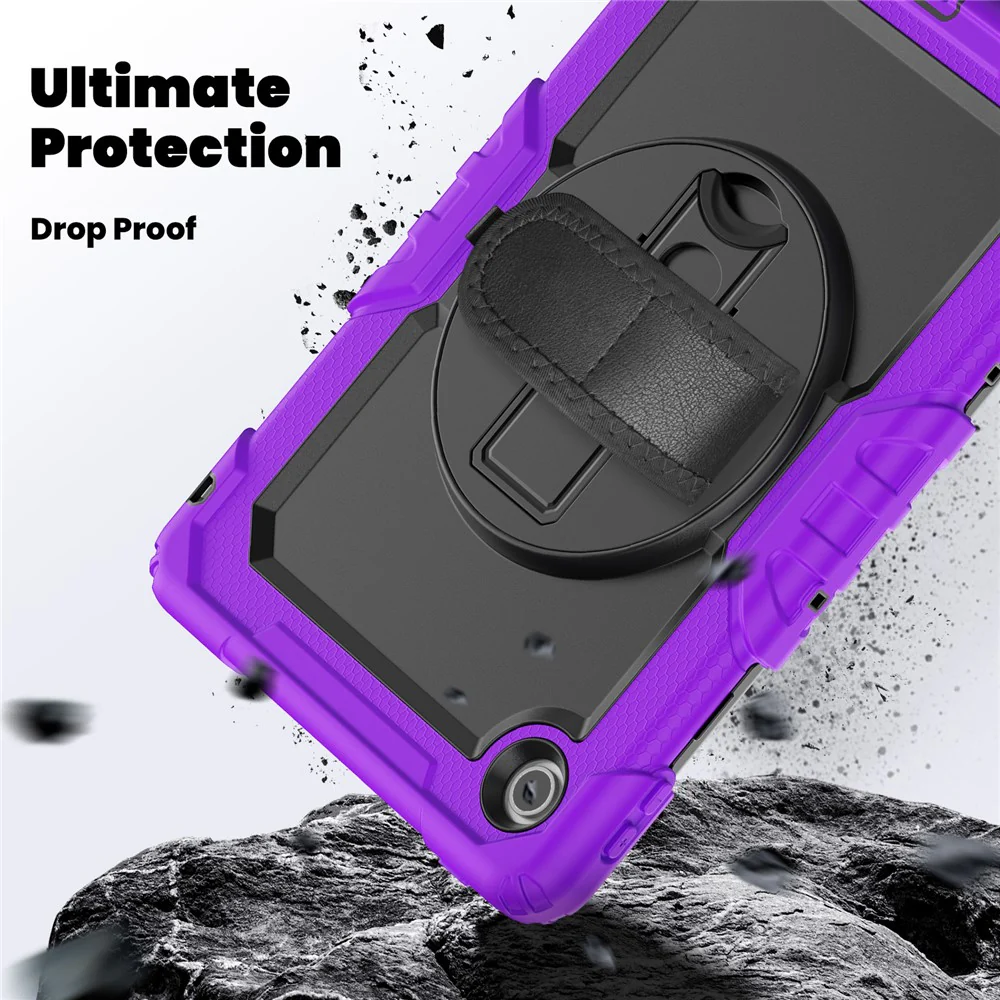 For Lenovo Tab 10.1 (2025) TB-311XU  /  Tab TB311FU Case PC + Silicone Tablet Cover with PET Anti-Scratch Film and Shoulder Strap - Purple - Image 7