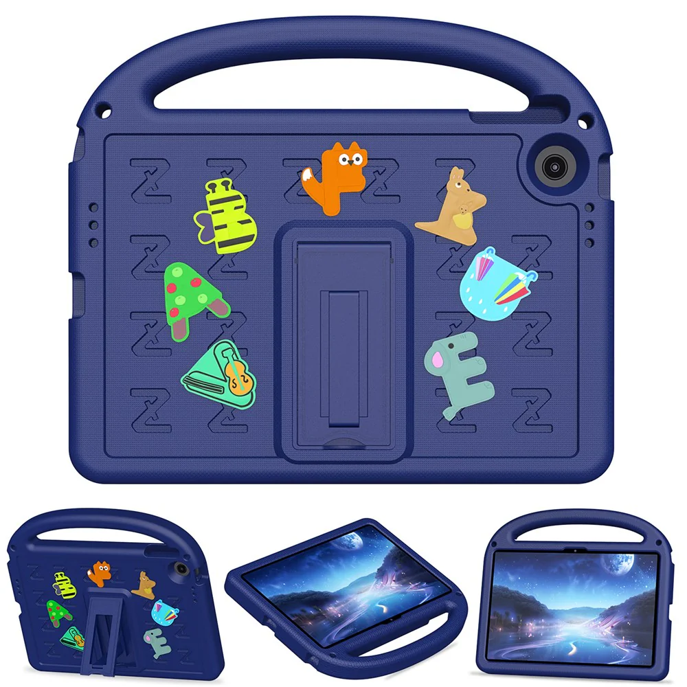 For Lenovo Tab 10.1 (2025) TB-311XU / Tab TB311FU Kickstand Case EVA + PC Tablet Protection Cover with Shoulder Strap - Navy Blue - Image 2