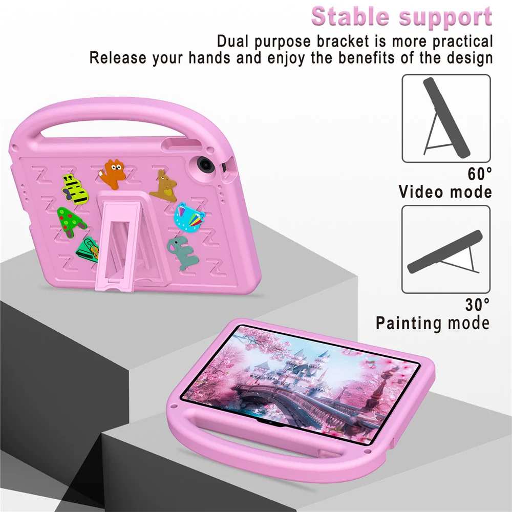 For Lenovo Tab 10.1 (2025) TB-311XU / Tab TB311FU Kickstand Case EVA + PC Tablet Protection Cover with Shoulder Strap - Pink - Image 8