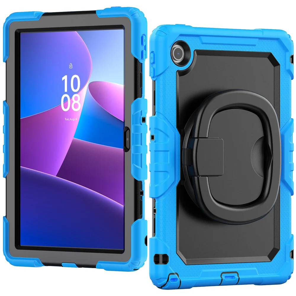 For Lenovo Tab 10.1 (2025) TB-311XU  /  Tab TB311FU Kickstand Case PC + Silicone Tablet Cover with Shoulder Strap - Baby Blue - Image 2