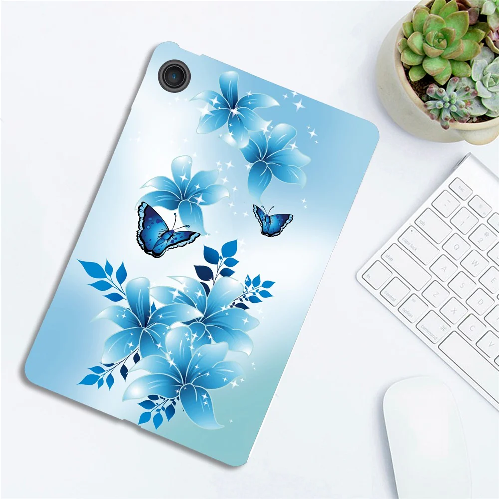 For Lenovo Tab 10.1 (2025) TB311XU / Zhaoyang K10C Case Pattern Printing Slim Soft TPU Tablet Cover - Blue Butterfly - Image 4