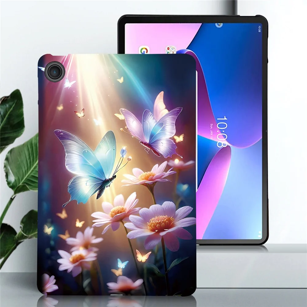 For Lenovo Tab 10.1 (2025) TB311XU / Zhaoyang K10C Case Pattern Printing Slim Soft TPU Tablet Cover - Butterfly Floral - Image 2