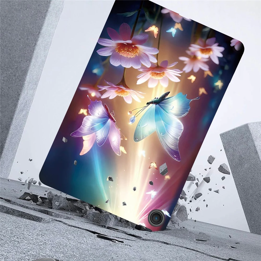 For Lenovo Tab 10.1 (2025) TB311XU / Zhaoyang K10C Case Pattern Printing Slim Soft TPU Tablet Cover - Butterfly Floral - Image 3
