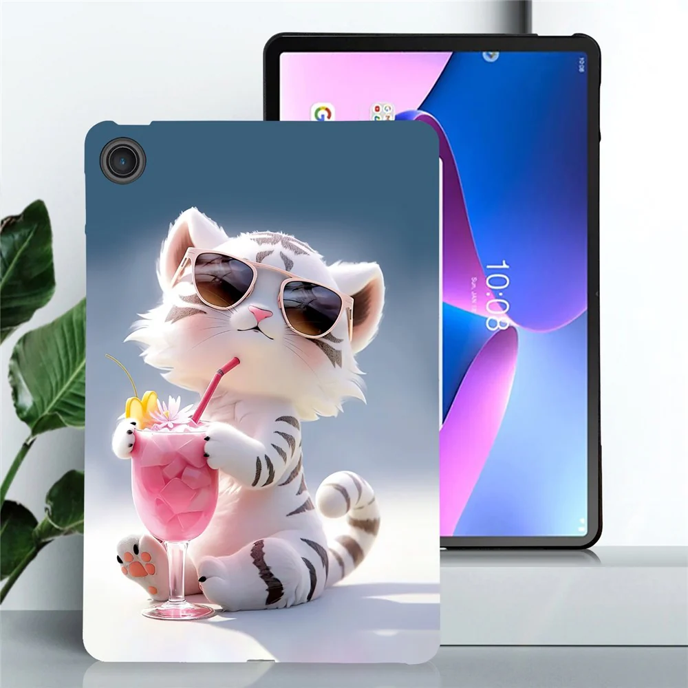 For Lenovo Tab 10.1 (2025) TB311XU  /  Zhaoyang K10C Case Pattern Printing Slim Soft TPU Tablet Cover - Cartoon Tiger - Image 2
