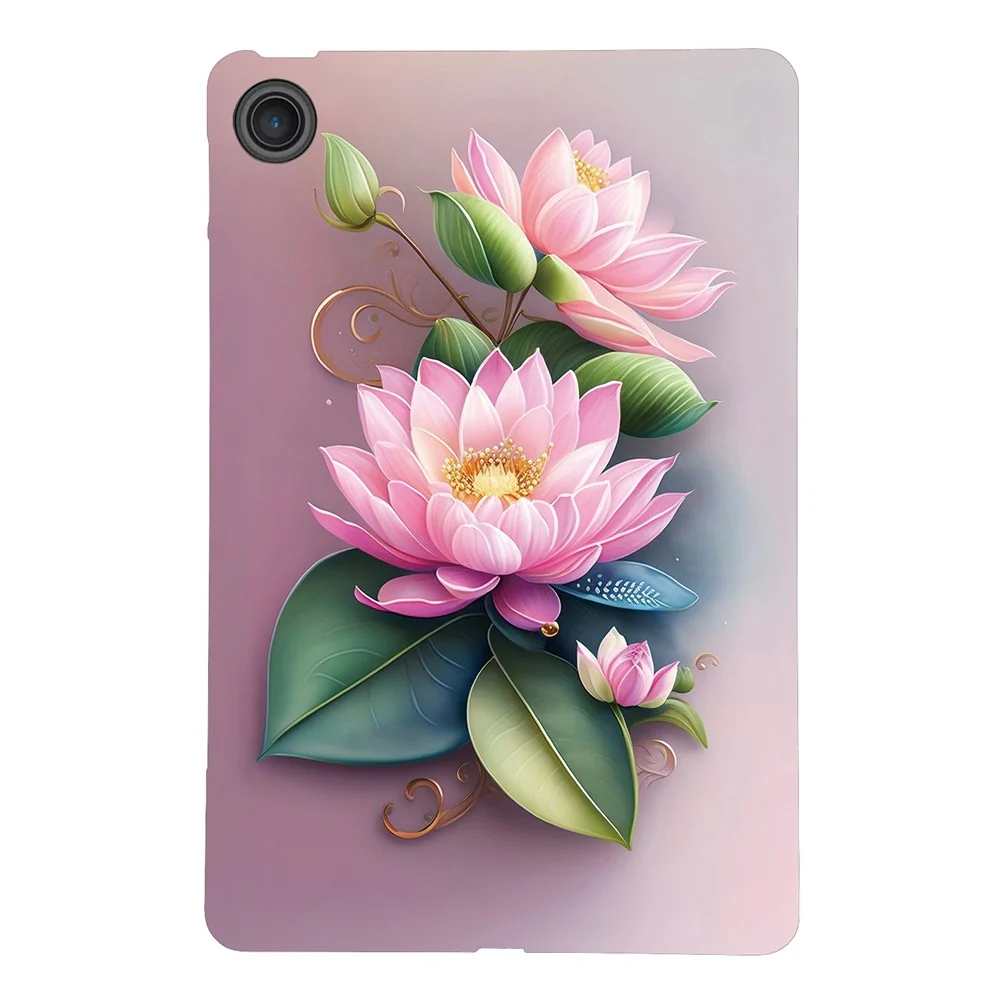 For Lenovo Tab 10.1 (2025) TB311XU / Zhaoyang K10C Case Pattern Printing Slim Soft TPU Tablet Cover - Lotus
