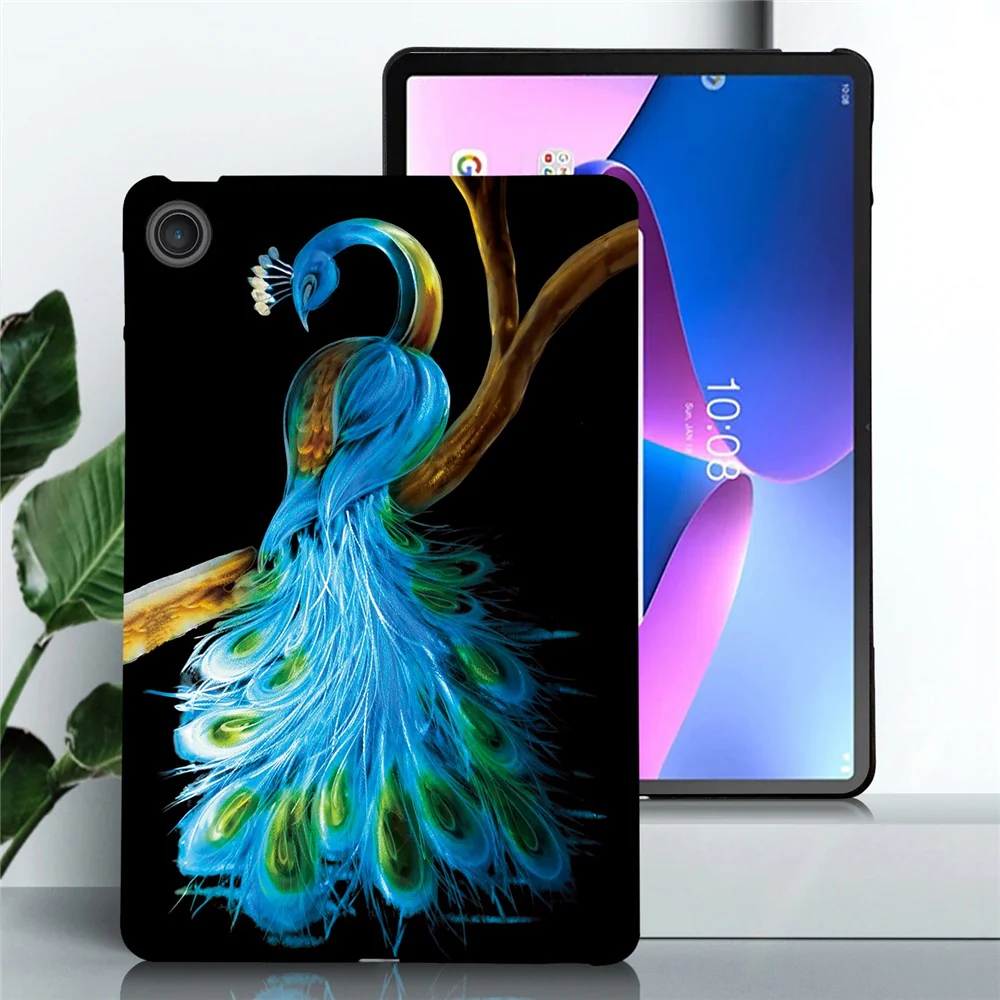 For Lenovo Tab 10.1 (2025) TB311XU / Zhaoyang K10C Case Pattern Printing Slim Soft TPU Tablet Cover - Peacock - Image 2