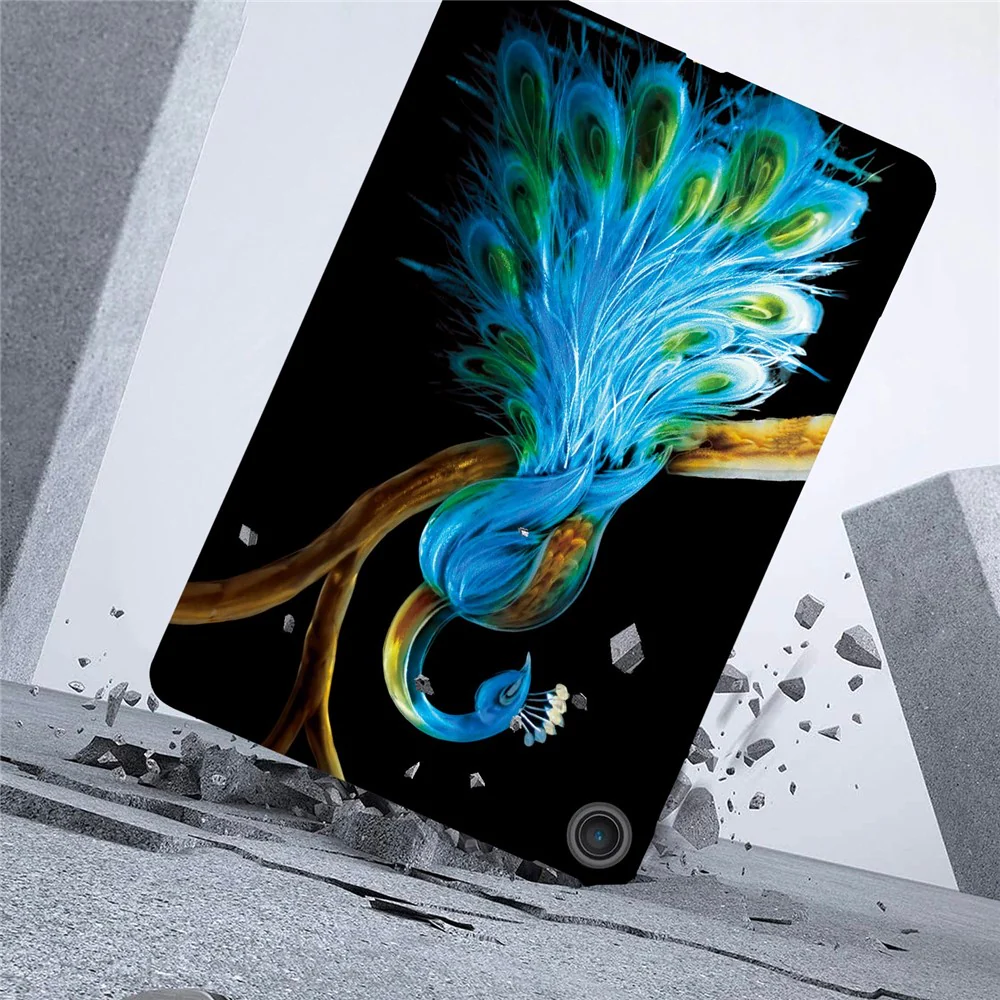 For Lenovo Tab 10.1 (2025) TB311XU / Zhaoyang K10C Case Pattern Printing Slim Soft TPU Tablet Cover - Peacock - Image 3