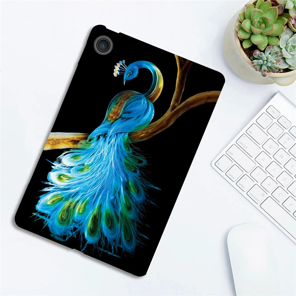For Lenovo Tab 10.1 (2025) TB311XU / Zhaoyang K10C Case Pattern Printing Slim Soft TPU Tablet Cover - Peacock - Image 4