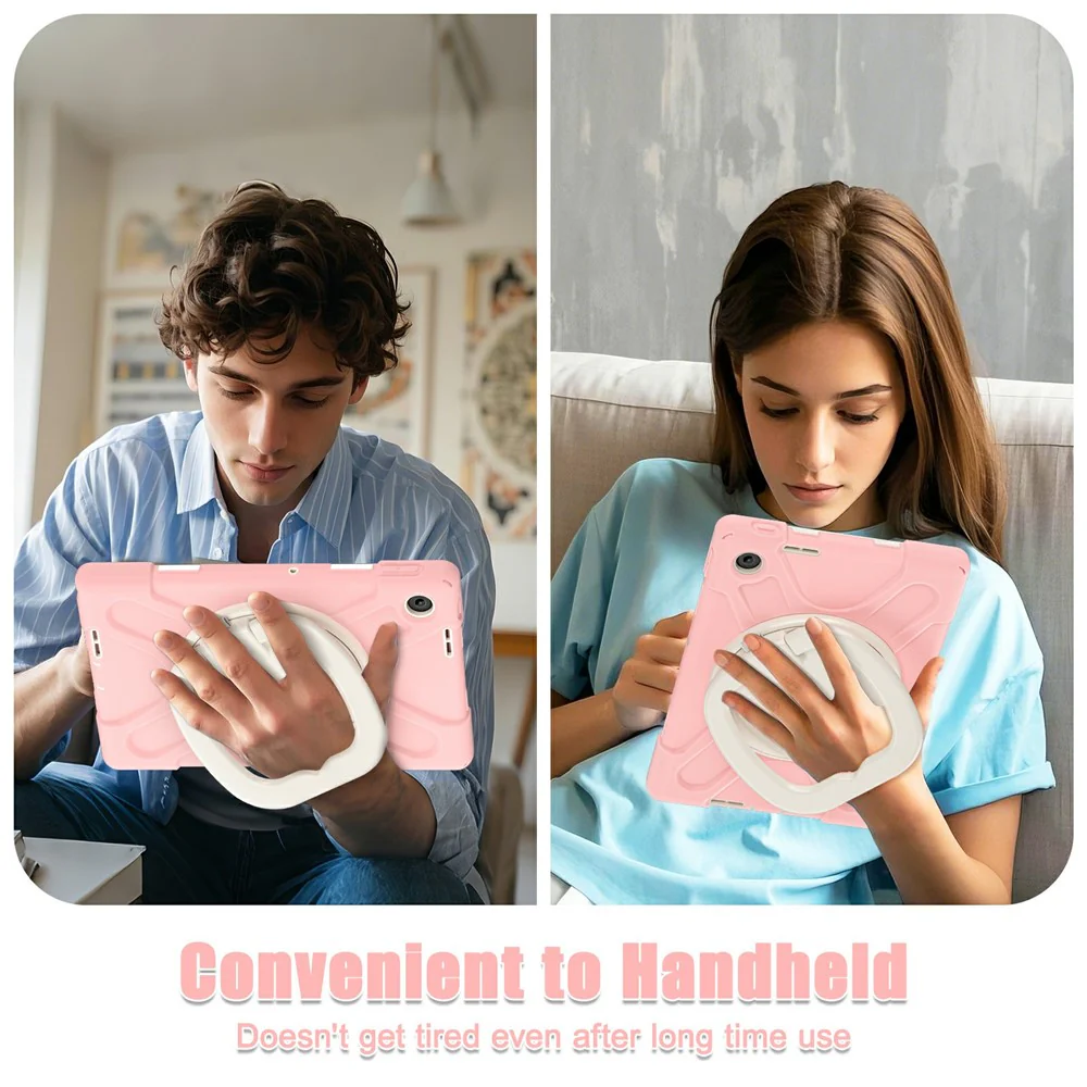 For Lenovo Tab 10.1 (2025) TB311XU2 / Zhaoyang K10C Case with Shoulder Strap TPU + PC + Silicone Kickstand Tablet Cover - Pink - Image 4