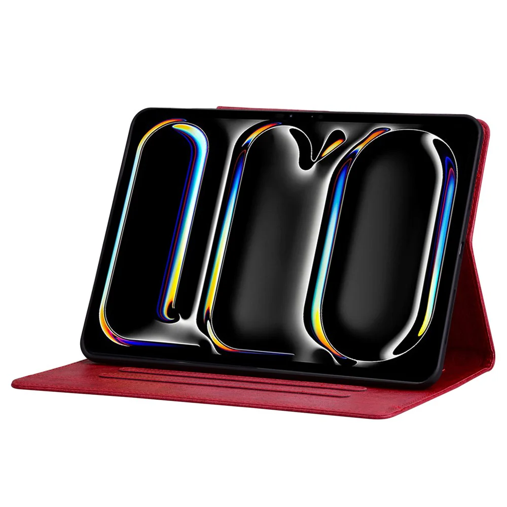 For Lenovo Tab K10C / E10C Case Cat Buckle Closure Leather Protective Stand Cover - Red - Image 4