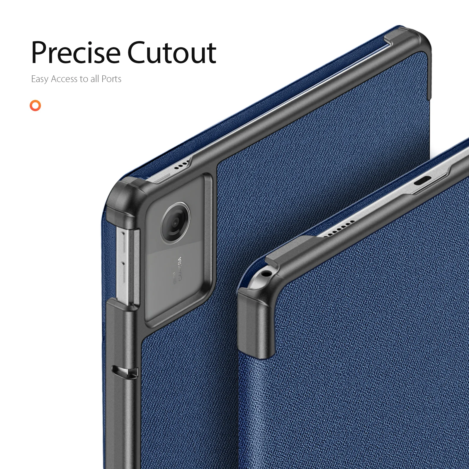 For Lenovo Tab K11 Gen 2 / Lenovo Idea Tab Case DUX DUCIS Domo Series Tri-fold Stand PU Leather Protective Tablet Cover - Blue - Image 4