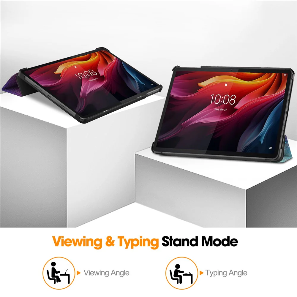 For Lenovo Tab K11 Plus Case Pattern Print Leather Tablet Cover with Stand - Galaxy - Image 4