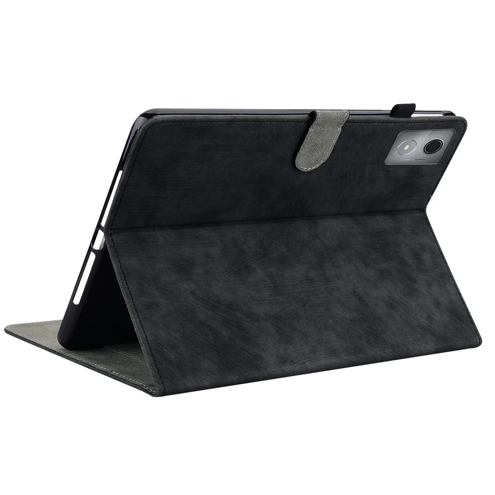 For Lenovo Tab K11 Plus Cases Anti-Slip Tiger Imprint PU Leather Tablet Cover - Black - Image 4