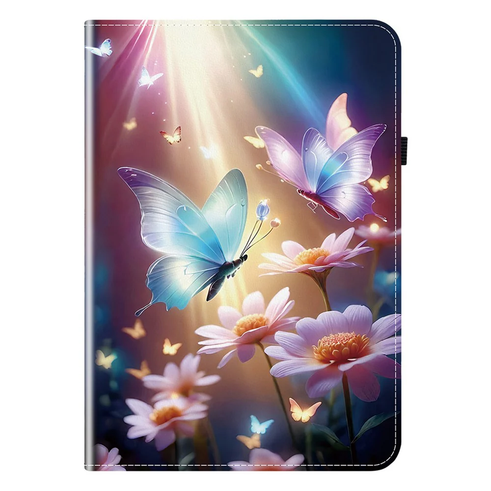 For Lenovo Tab K11 Plus / M11 Plus Leather Case Pattern Printed Stand Tablet Cover with Card Slots - Butterfly Floral - Image 7