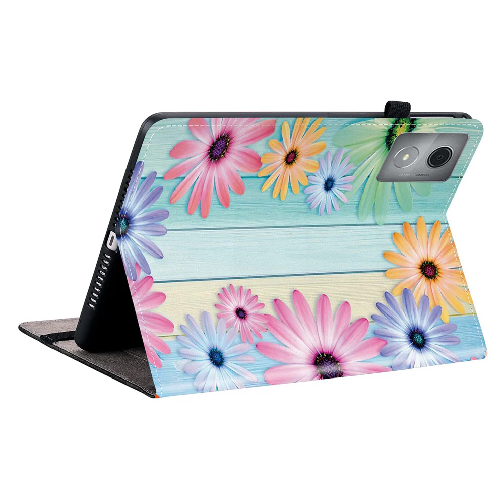 For Lenovo Tab K11 Plus / M11 Plus Leather Case Pattern Printed Stand Tablet Cover with Card Slots - Sunflower - Image 4
