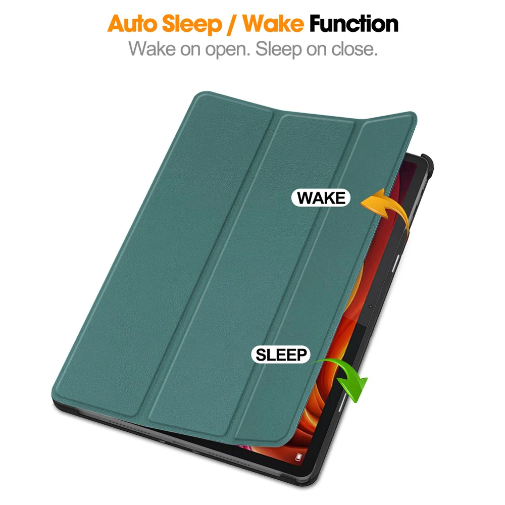 For Lenovo Tab K11 Plus Shockproof Case Leather Stand Tablet Cover - Blackish Green - Image 3