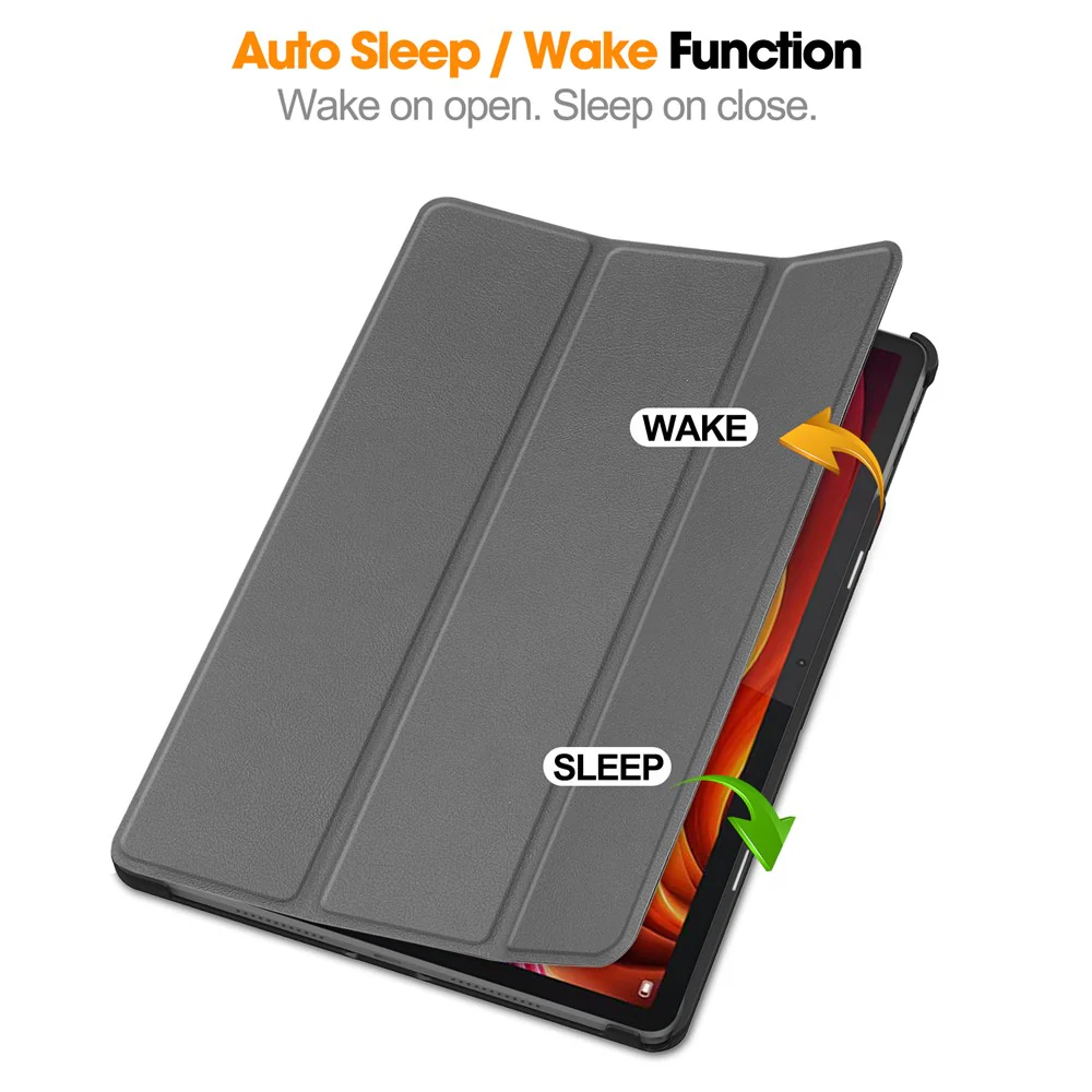 For Lenovo Tab K11 Plus Shockproof Case Leather Stand Tablet Cover - Grey - Image 3