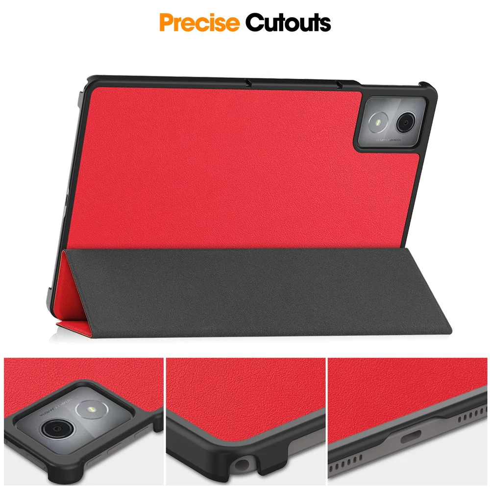 For Lenovo Tab K11 Plus Shockproof Case Leather Stand Tablet Cover - Red - Image 6