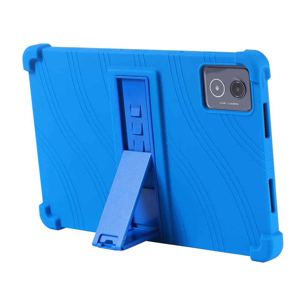 For Lenovo Tab K11 Plus Silicone Case with Kickstand Rugged Protective Cover - Black - Image 5