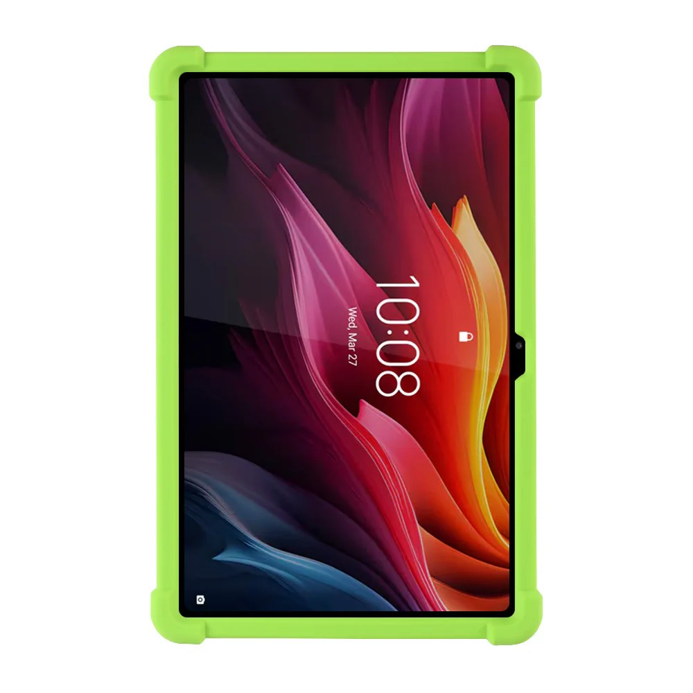 For Lenovo Tab K11 Plus Silicone Case with Kickstand Rugged Protective Cover - Green - Image 2
