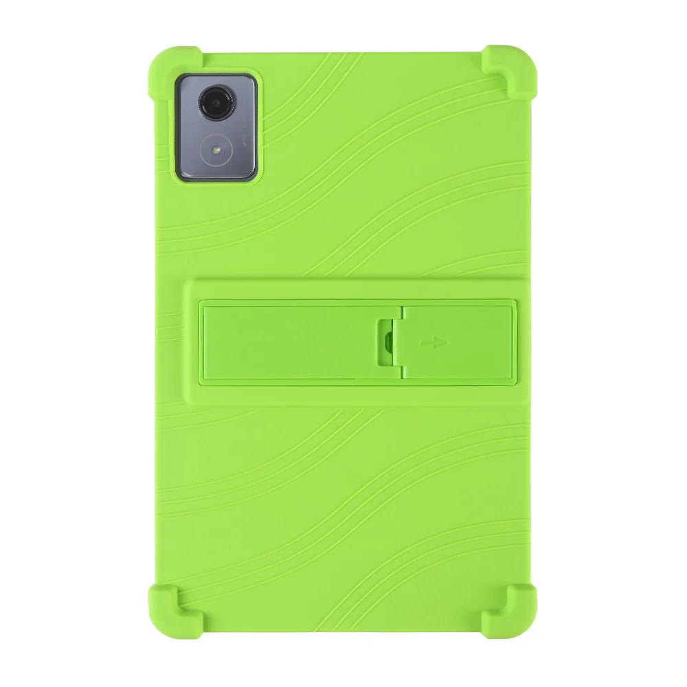 For Lenovo Tab K11 Plus Silicone Case with Kickstand Rugged Protective Cover - Green - Image 3