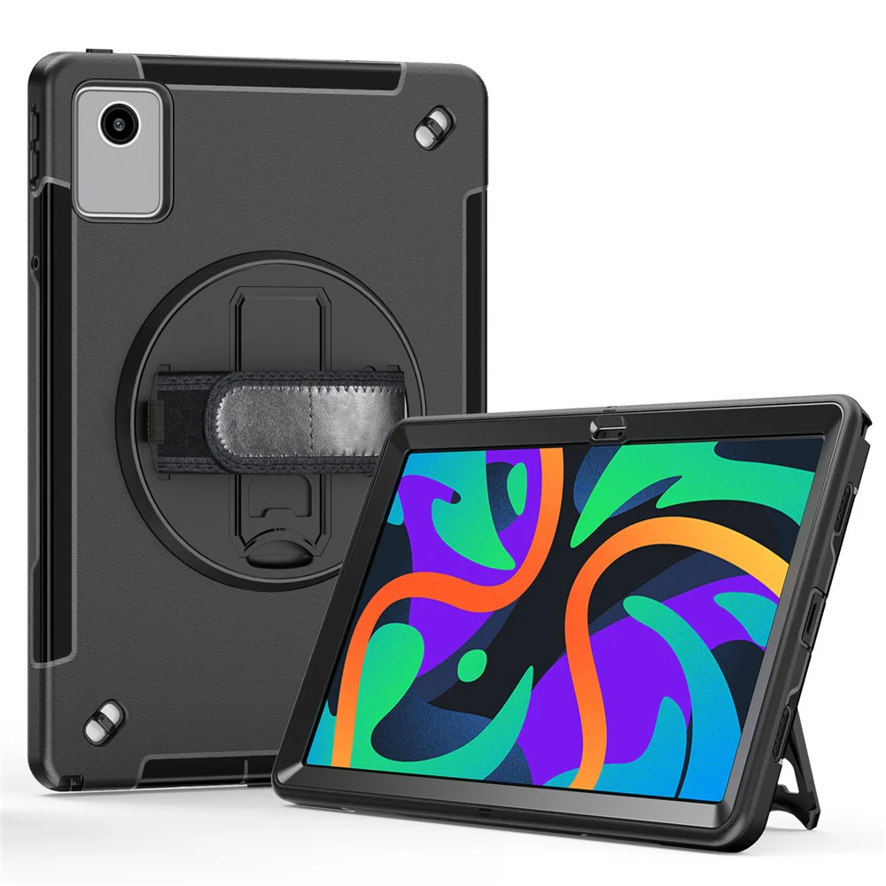 For Lenovo Tab K11 / Tab M11 Case PC + TPU Kickstand Tablet Cover with Pen Slot, Shoulder Strap - Image 2