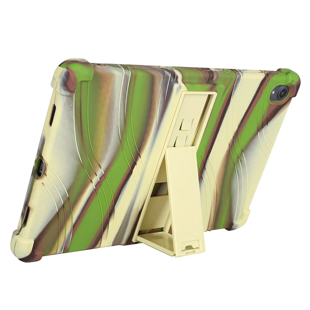 For Lenovo Tab K11 TB-J606N Silicone Tablet Case Kickstand Shockproof Protective Cover - Camouflage - Image 2