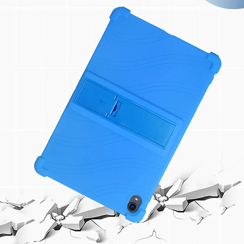 For Lenovo Tab K11 TB-J606N Silicone Tablet Case Kickstand Shockproof Protective Cover - Dark Blue - Image 2