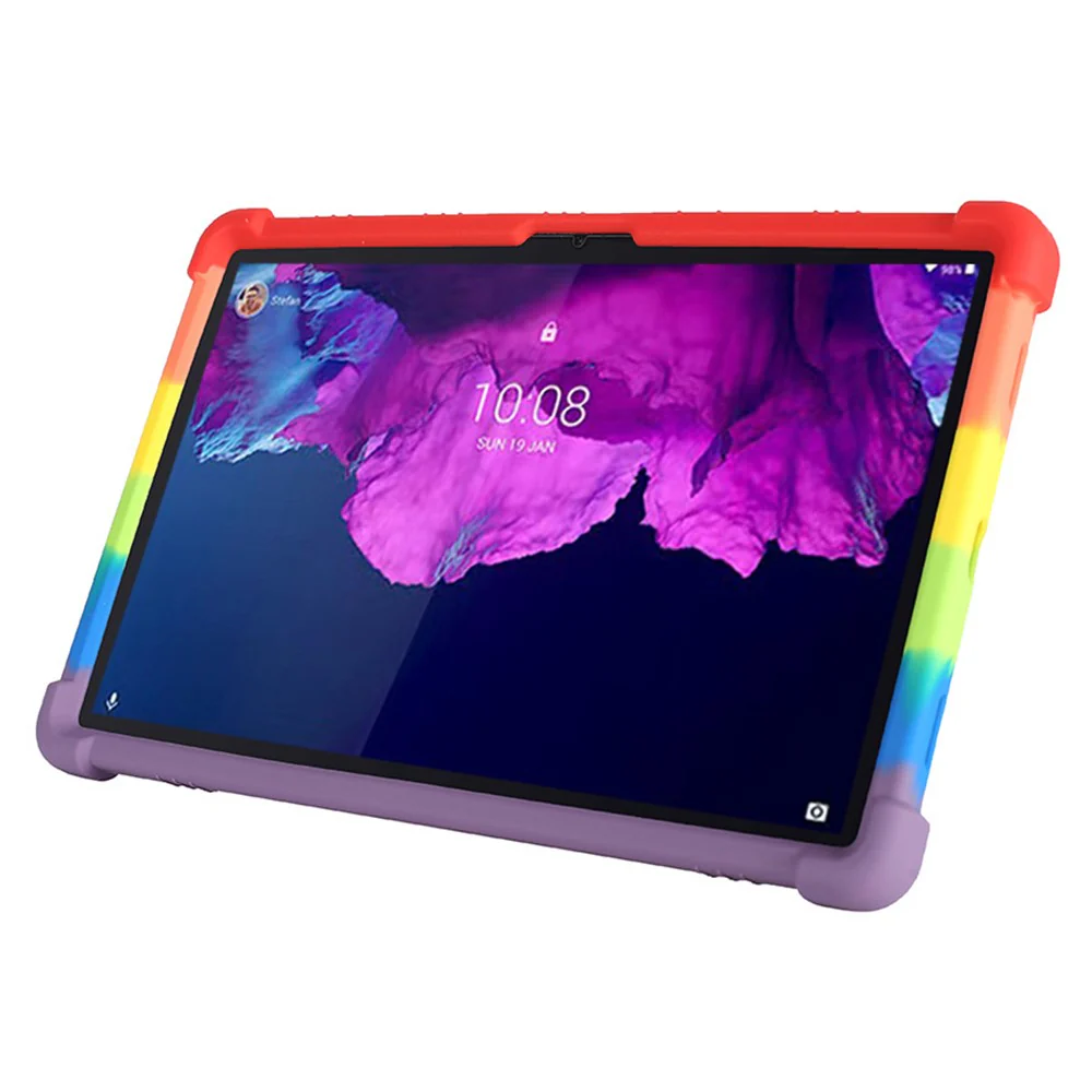 For Lenovo Tab K11 TB-J606N Silicone Tablet Case Kickstand Shockproof Protective Cover - Rose - Image 5