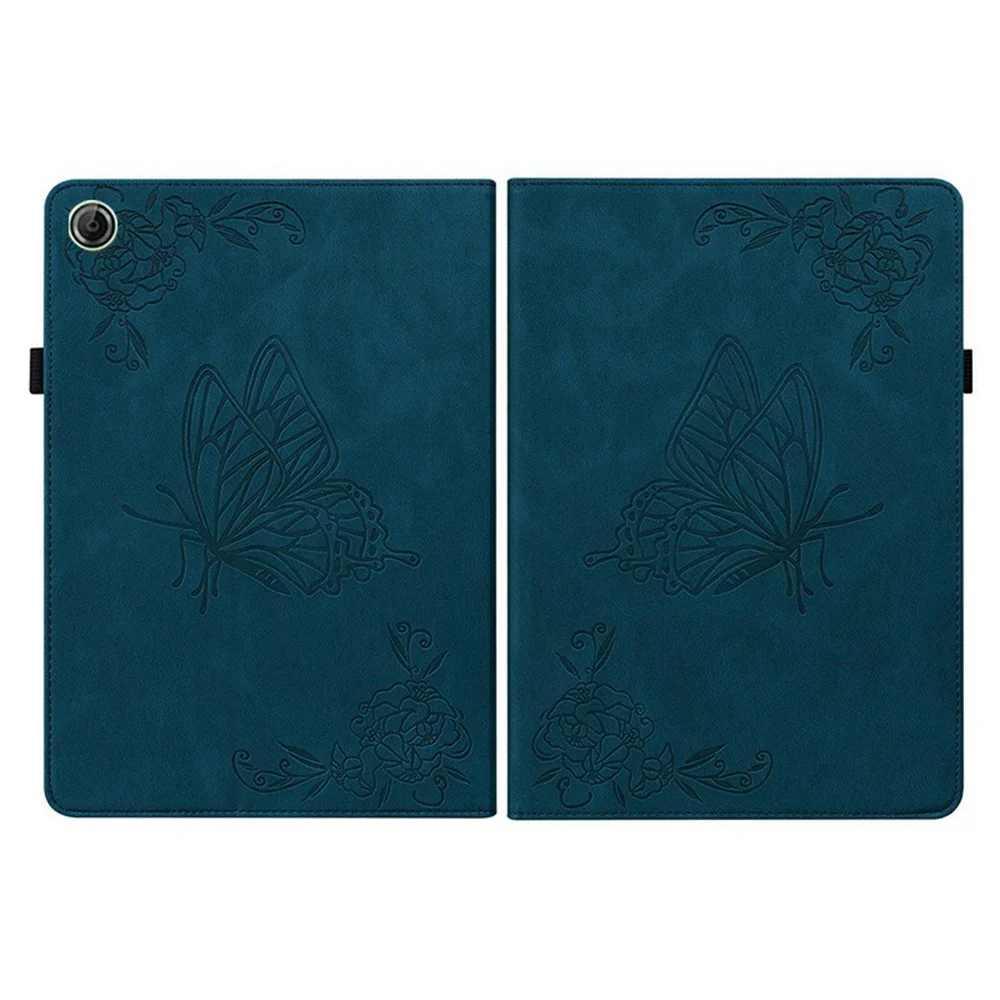 For Lenovo Tab K9 Case Butterfly Flower Imprint PU Leather Tablet Cover with Card Slots - Blue - Image 7