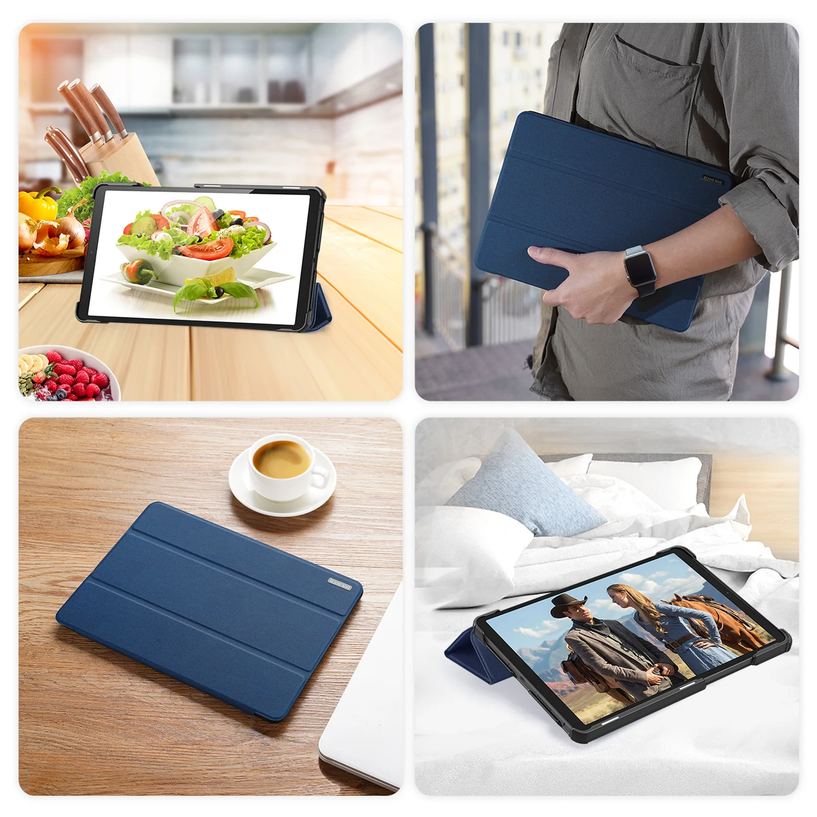 For Lenovo Tab K9 Case DUX DUCIS Domo Series Tri-fold Stand PU Leather Protective Tablet Cover - Blue - Image 7