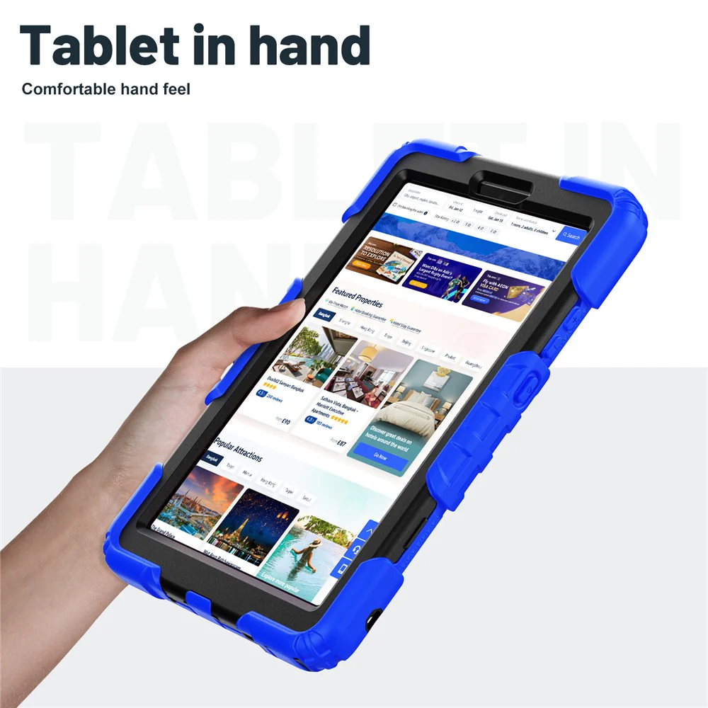 For Lenovo Tab K9 Case Kickstand PC + Silicone Shockproof Tablet Cover - Dark Blue - Image 4