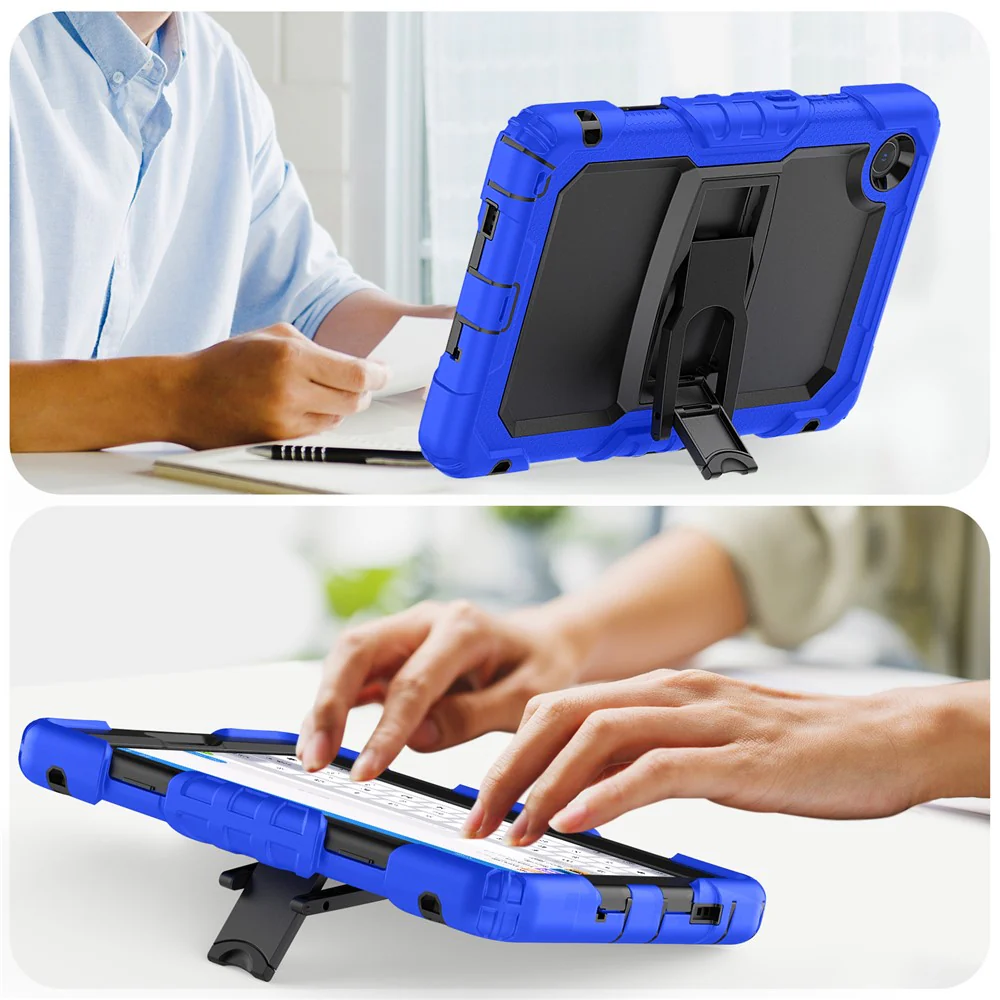 For Lenovo Tab K9 Case Kickstand PC + Silicone Shockproof Tablet Cover - Dark Blue - Image 7
